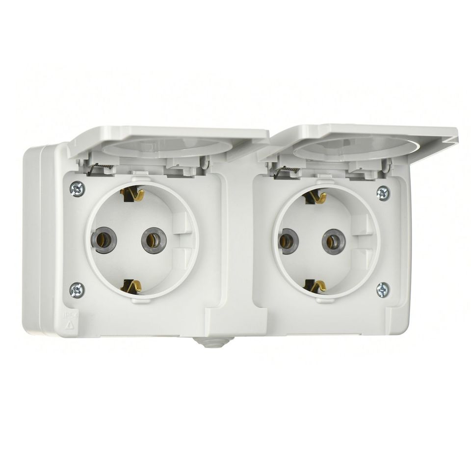 Günsan Fantasy Gri Kapaklı İkili Grup Priz (Topraklı Priz + Topraklı Priz)