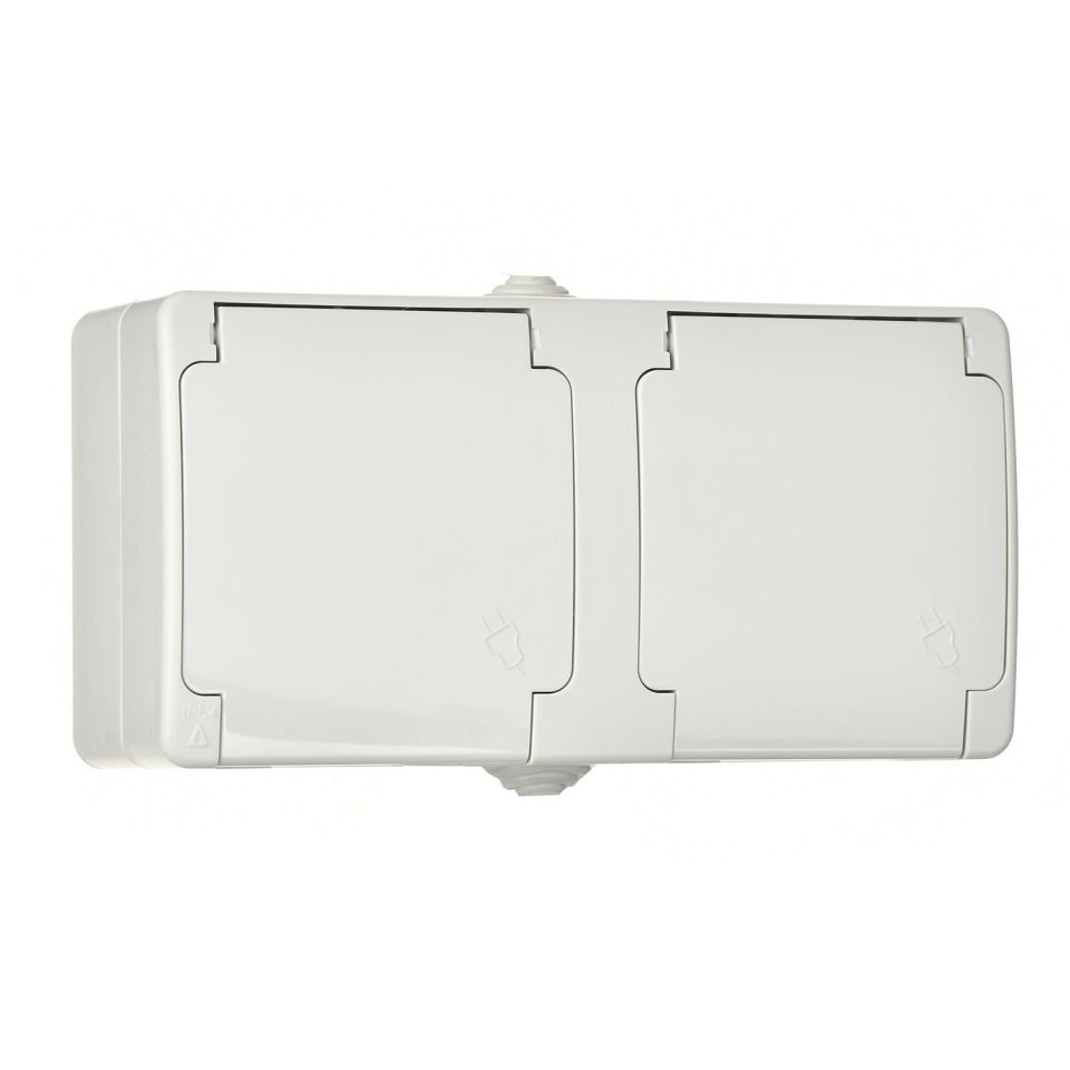 Günsan Fantasy Gri Kapaklı İkili Grup Priz (Topraklı Priz + Topraklı Priz)