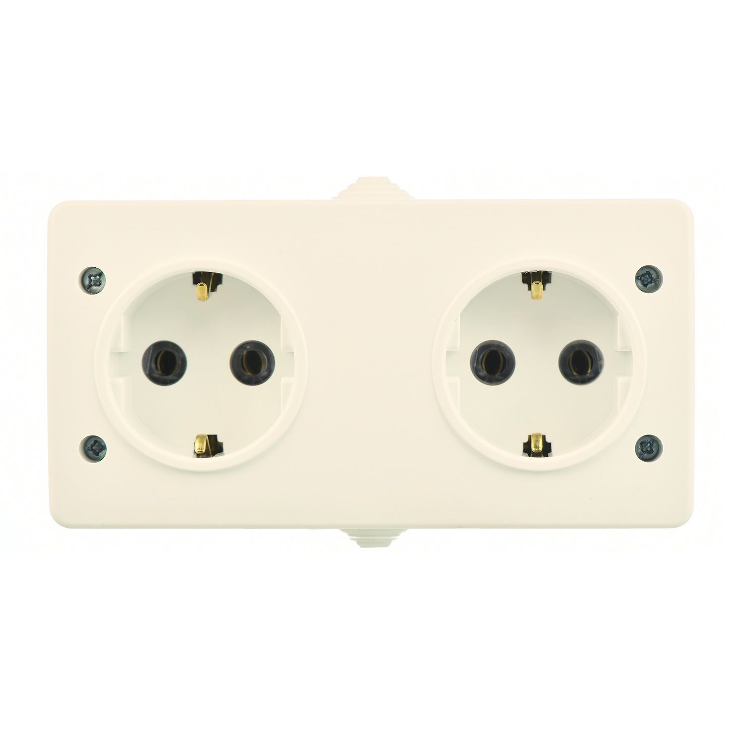 Günsan Fantasy Krem Kapaksız İkili Grup Priz (Topraklı Priz + Topraklı Priz)