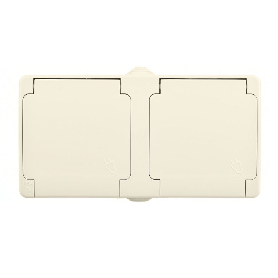 Günsan Fantasy Krem Kapaklı İkili Grup Priz (Topraklı Priz + Topraklı Priz)