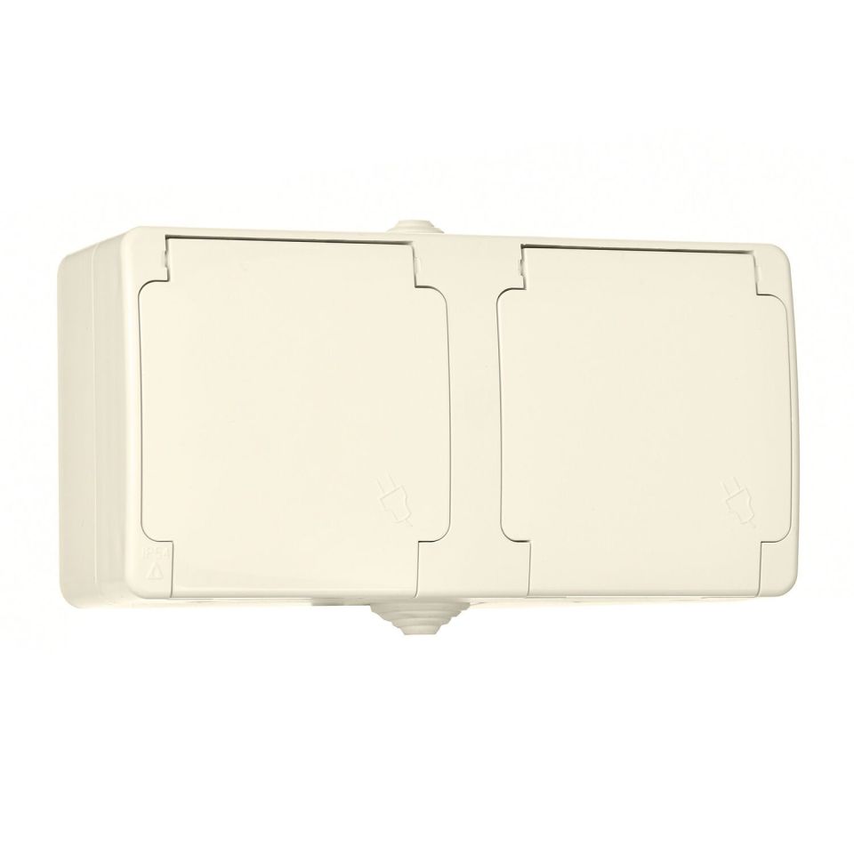 Günsan Fantasy Krem Kapaklı İkili Grup Priz (Topraklı Priz + Topraklı Priz)