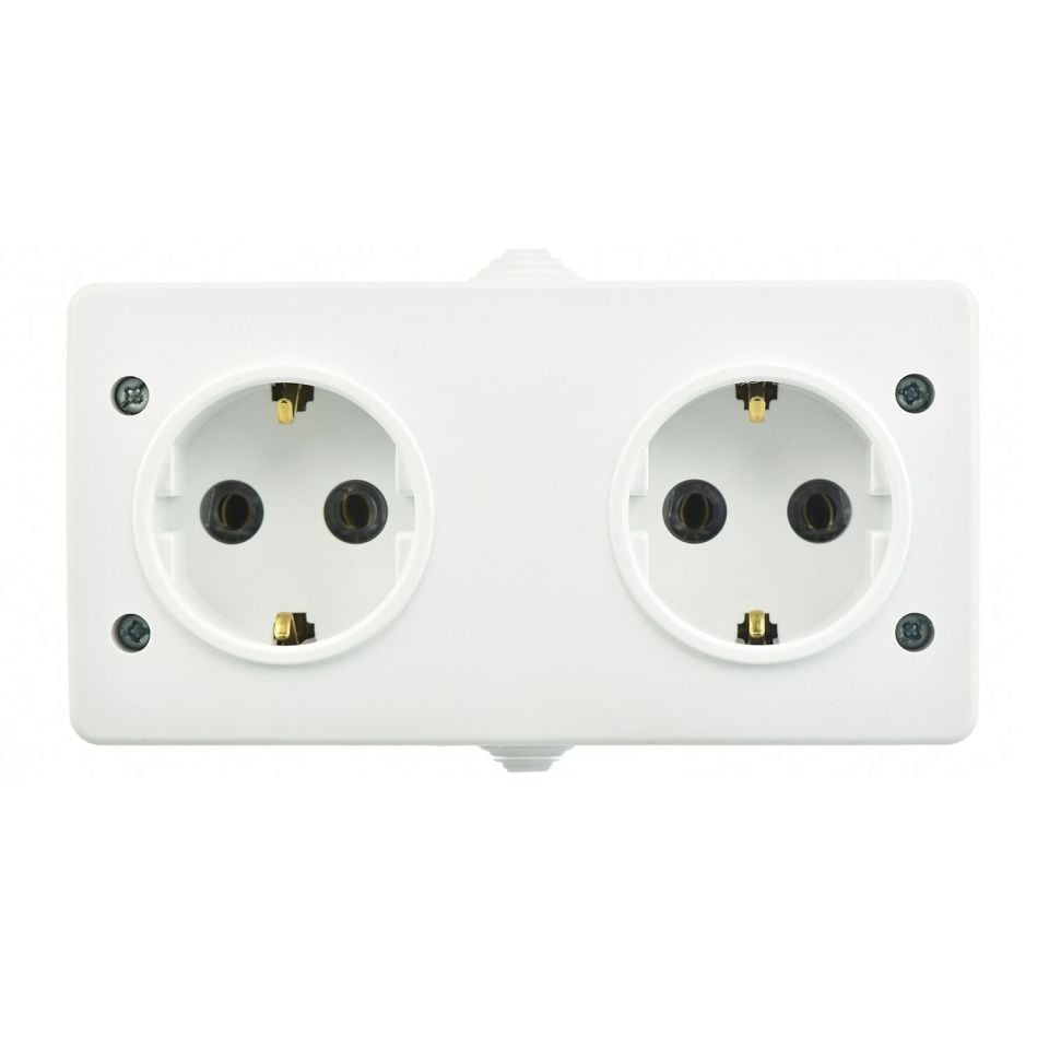 Günsan Fantasy Beyaz Kapaksız İkili Grup Priz (Topraklı Priz + Topraklı Priz)
