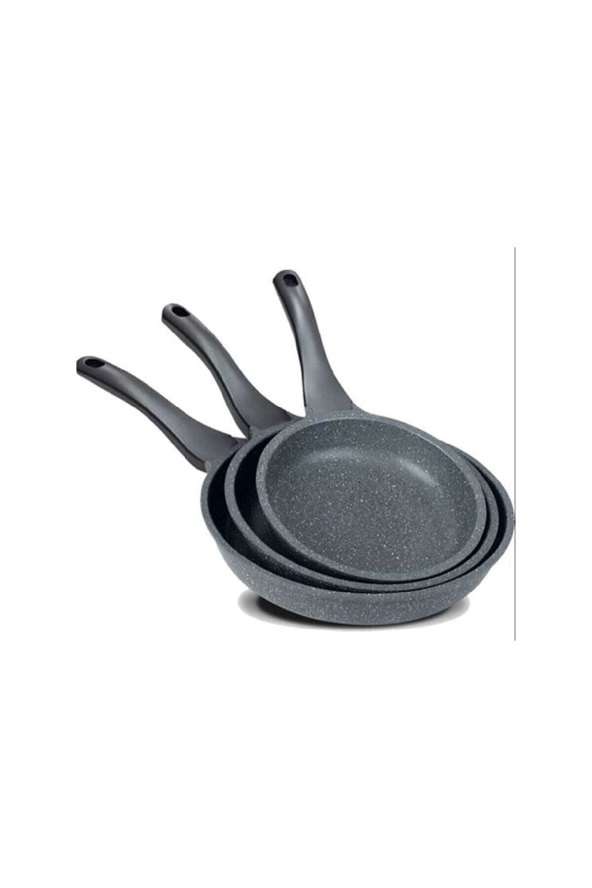 Granit 3'lü Gri Tava Seti