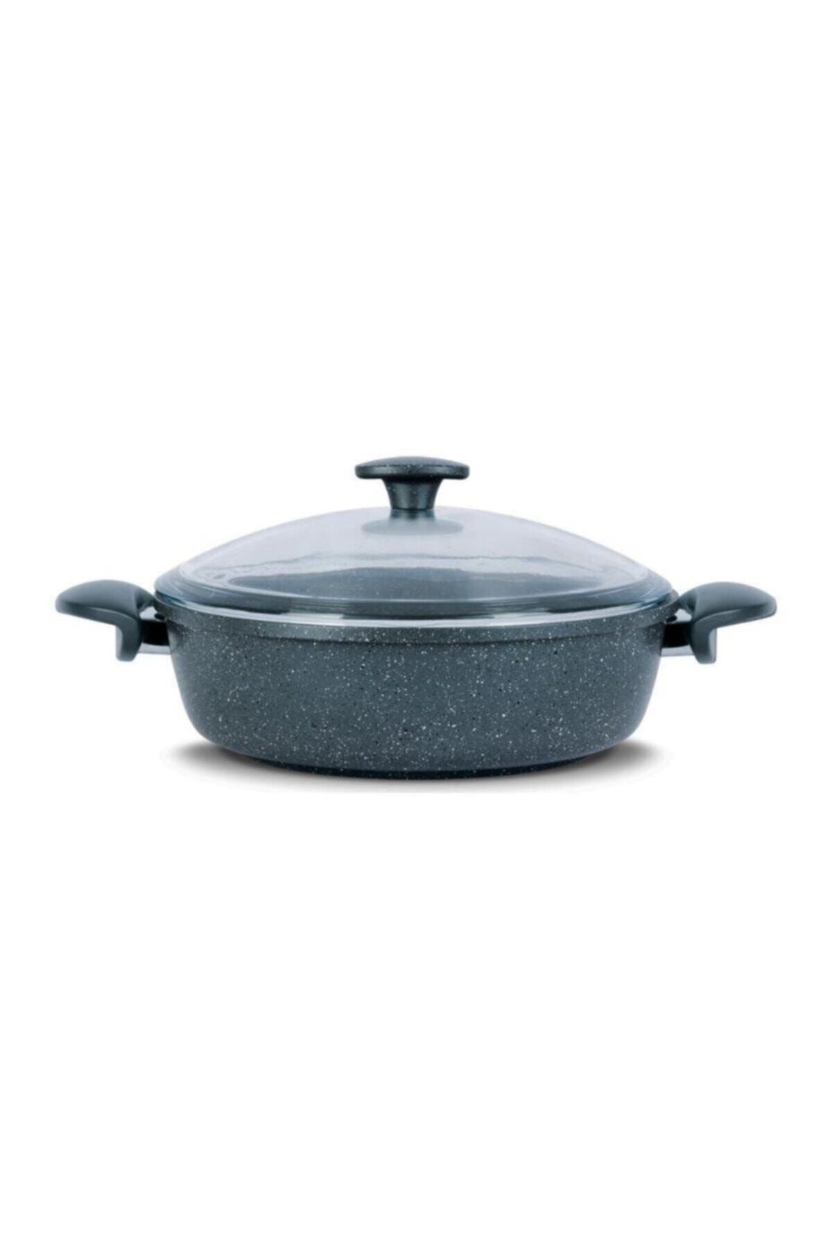 Döküm 30cm Gri Basık Tenceresi