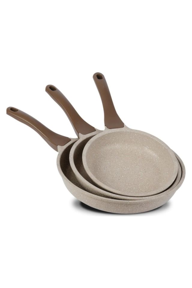 3'lü Tava Seti Gri 20 Cm 24 Cm 28 Cm