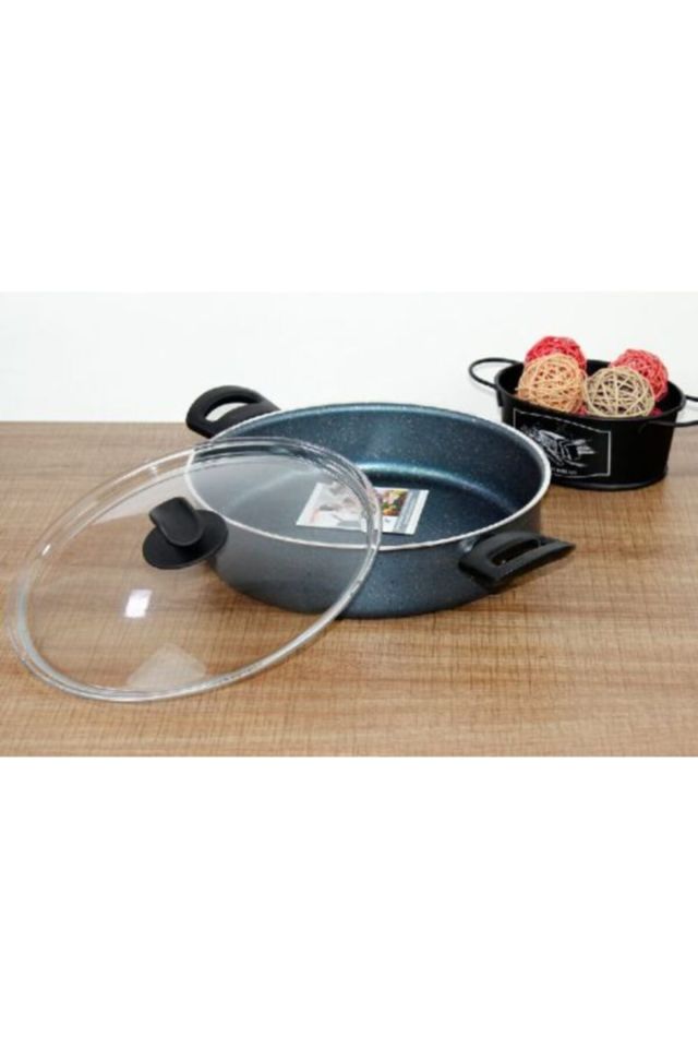 Granit Efektli 28 Cm Basık Tencere
