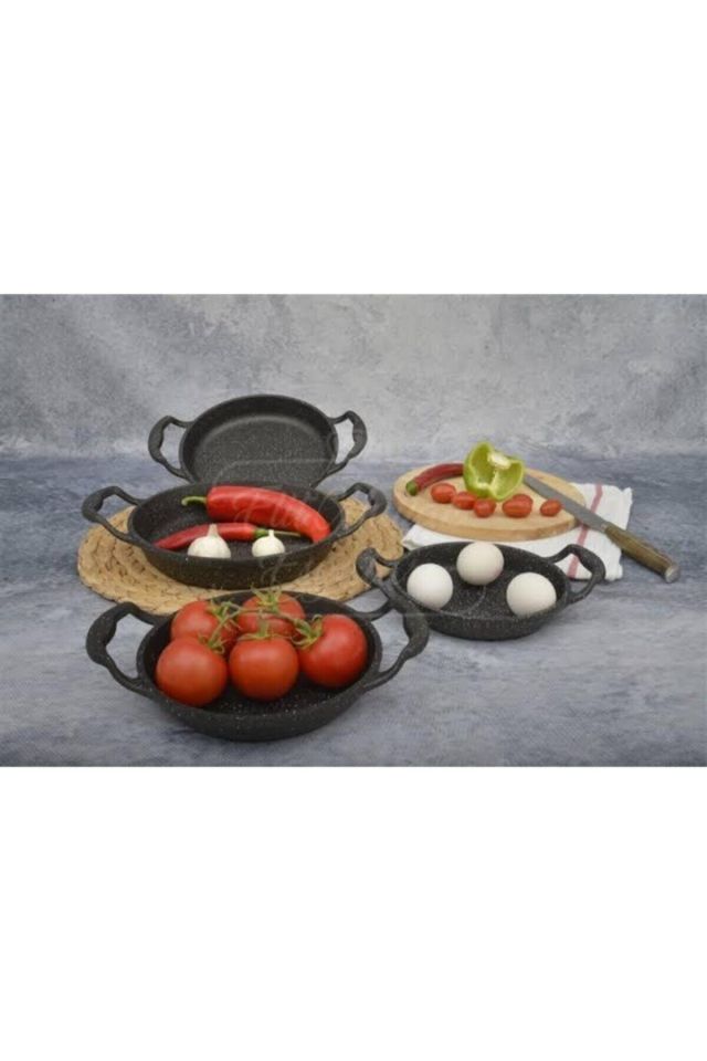 Mm Home Elit Mutfak Döküm Granit Sahan Seti 18 Cm 20 Cm Ve 22 Cm