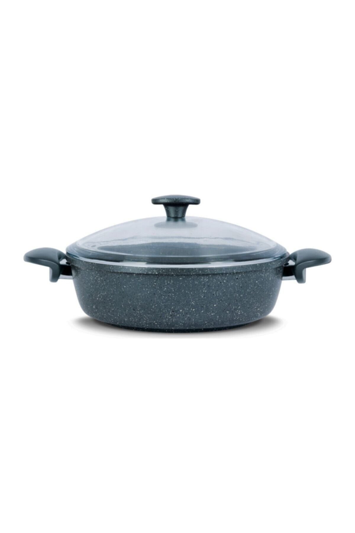 Alüminyum Döküm 28cm Basık Karnıyarık&pilav / Gri