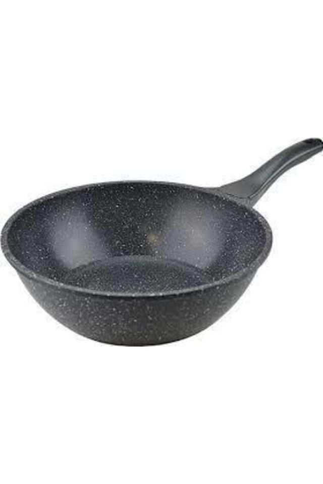 Alüminyum Döküm 3'lü Set Krep Tava Wok Tava Sütlük/ Gri