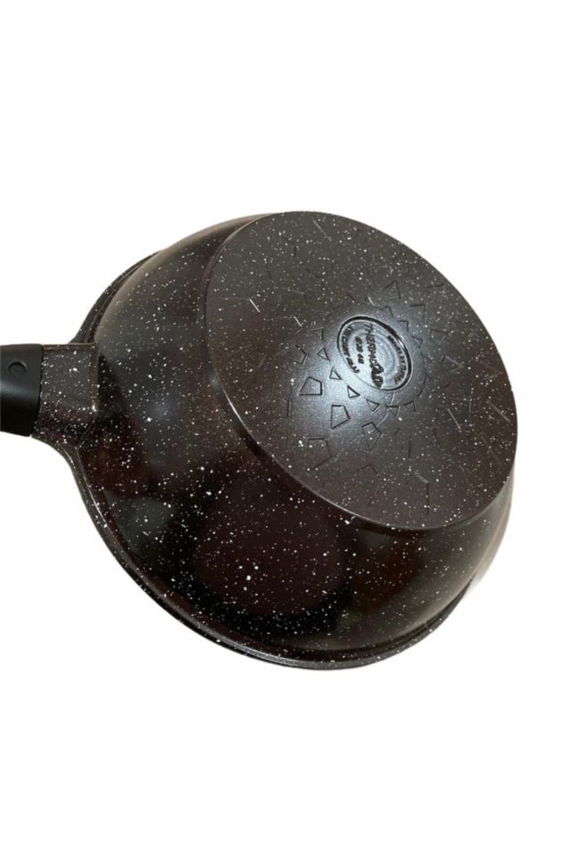 28 Cm Döküm Granit Wok Tava /kahverengi