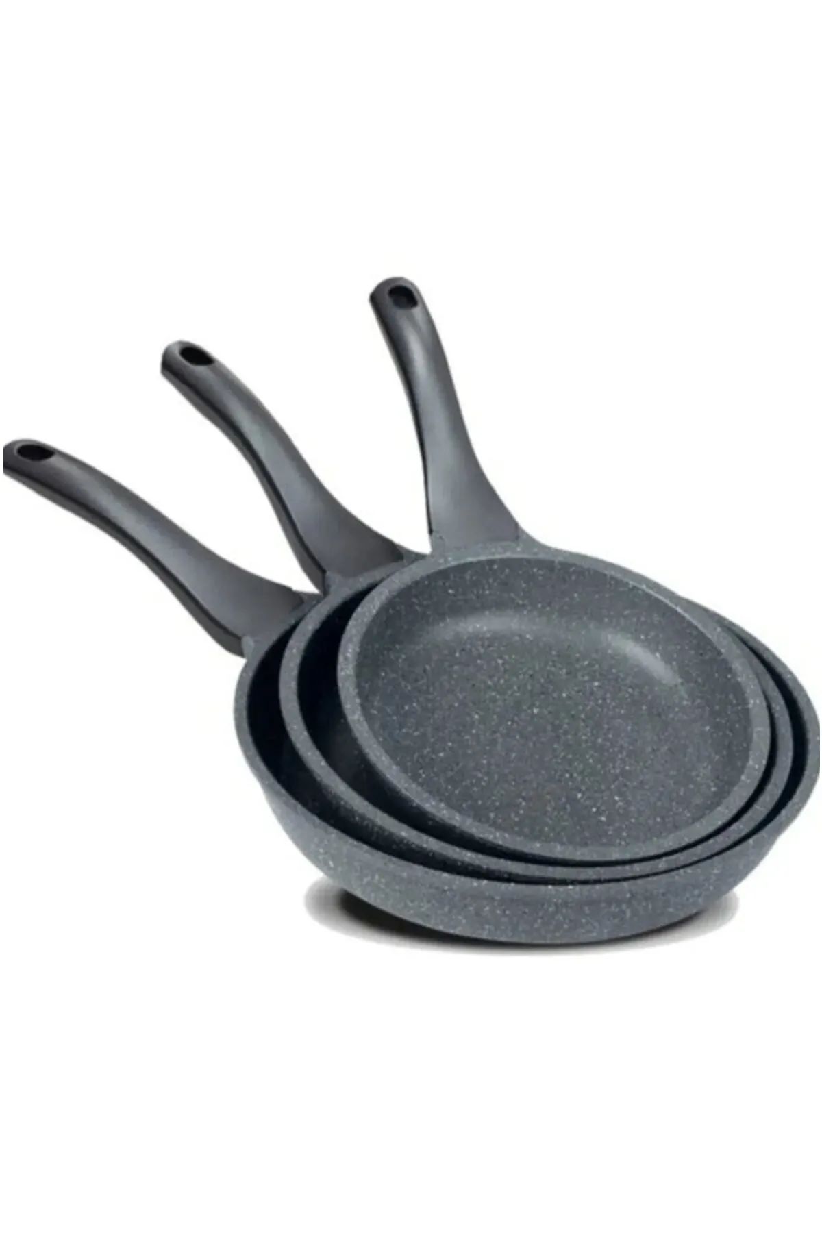 Granit Döküm Tava Seti 3’lü Gri - 20cm-24cm-28cm