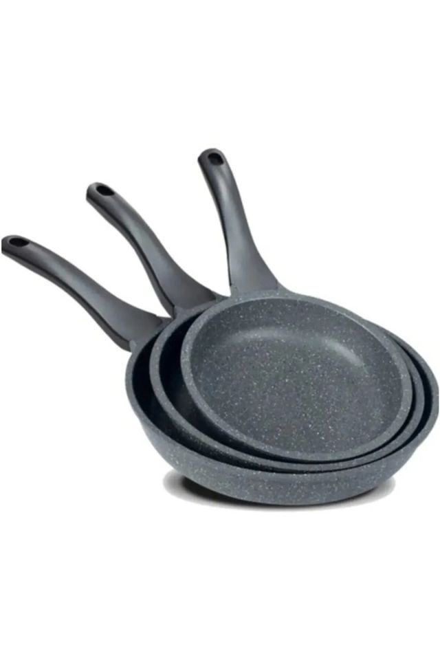 Granit Döküm Tava Seti 3’lü Gri - 20cm-24cm-28cm