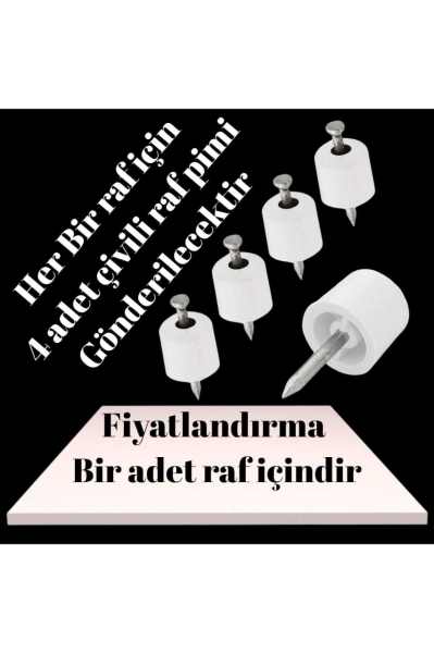 Dolap İçi Raf Beyaz en 20 cm boy 89 cm