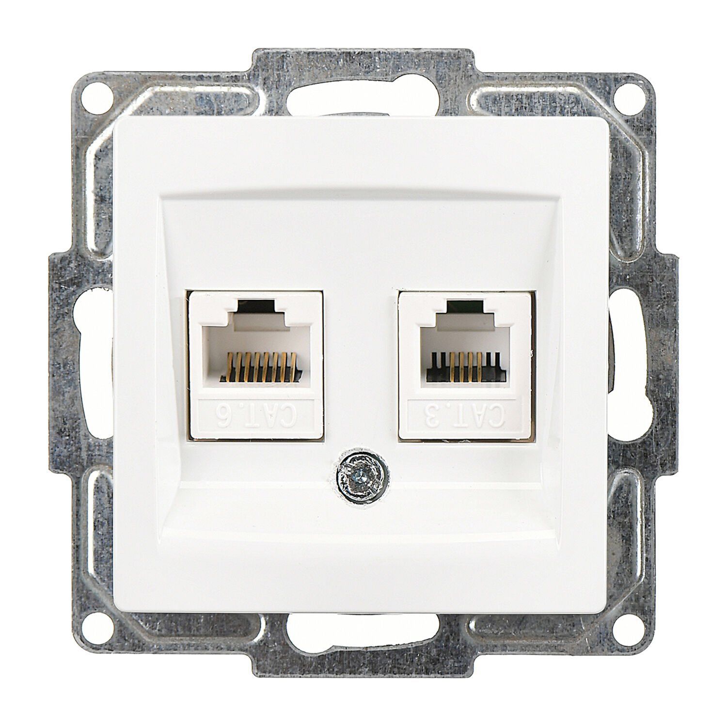 Günsan Visage Data + Nümeris Telefon Prizi (RJ45 Cat6 + Cat3) Beyaz