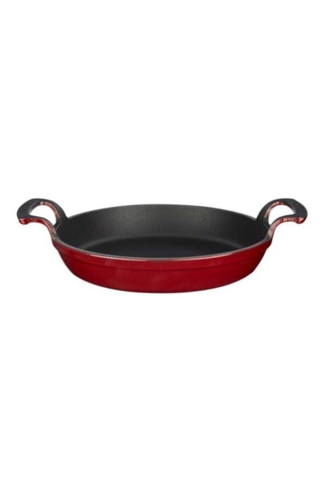 Jasper 24 Cm Kırmızı Döküm Sahan Tava Metal Kulplu Mangal Tadında