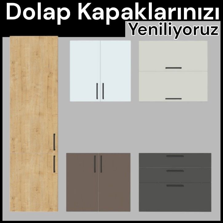 Mutfak Dolabı Kapak Yenileme Çizilmez Akrilik Kapak