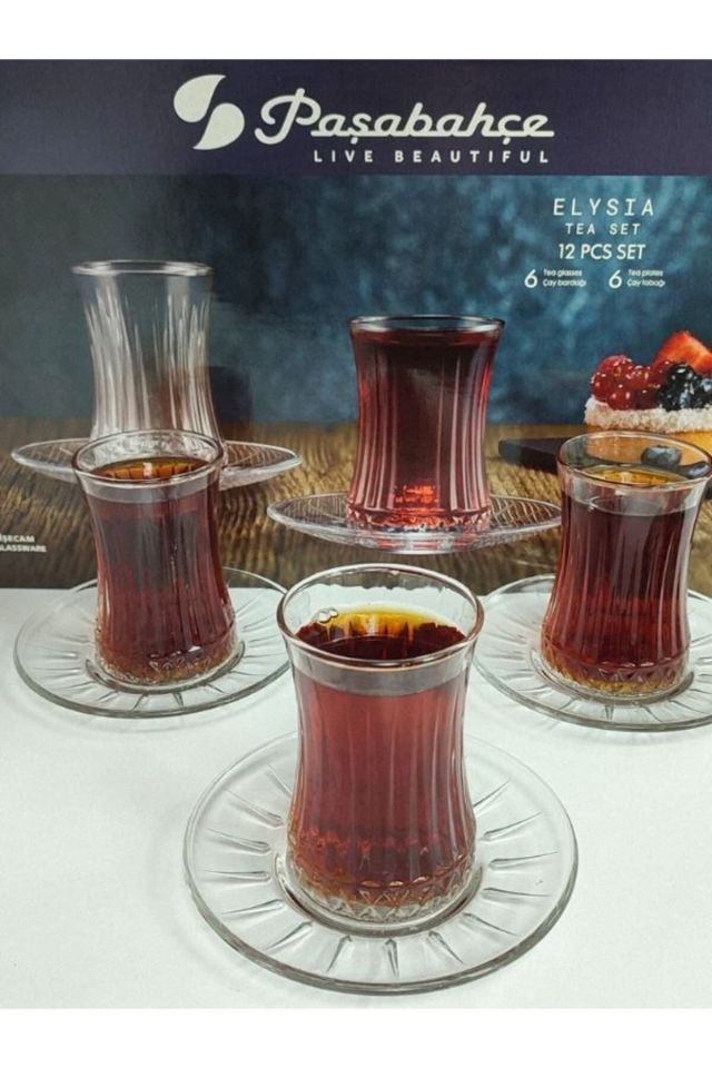 Elysia Çay Bardağı Seti 12 Parça Orjinal Kutusunda 6 Adet Elysia Çay Bardağı 6 Adet Çay Tabağı
