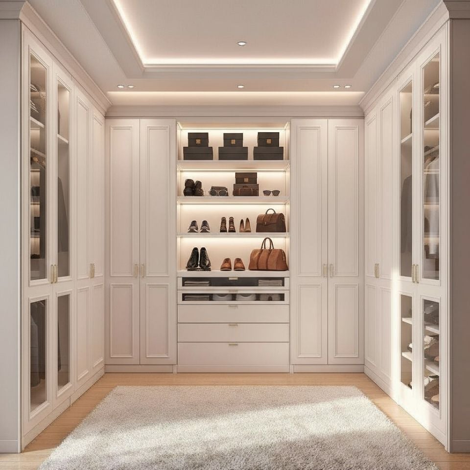 Giyinme Odası Dolabı Beyaz Lake