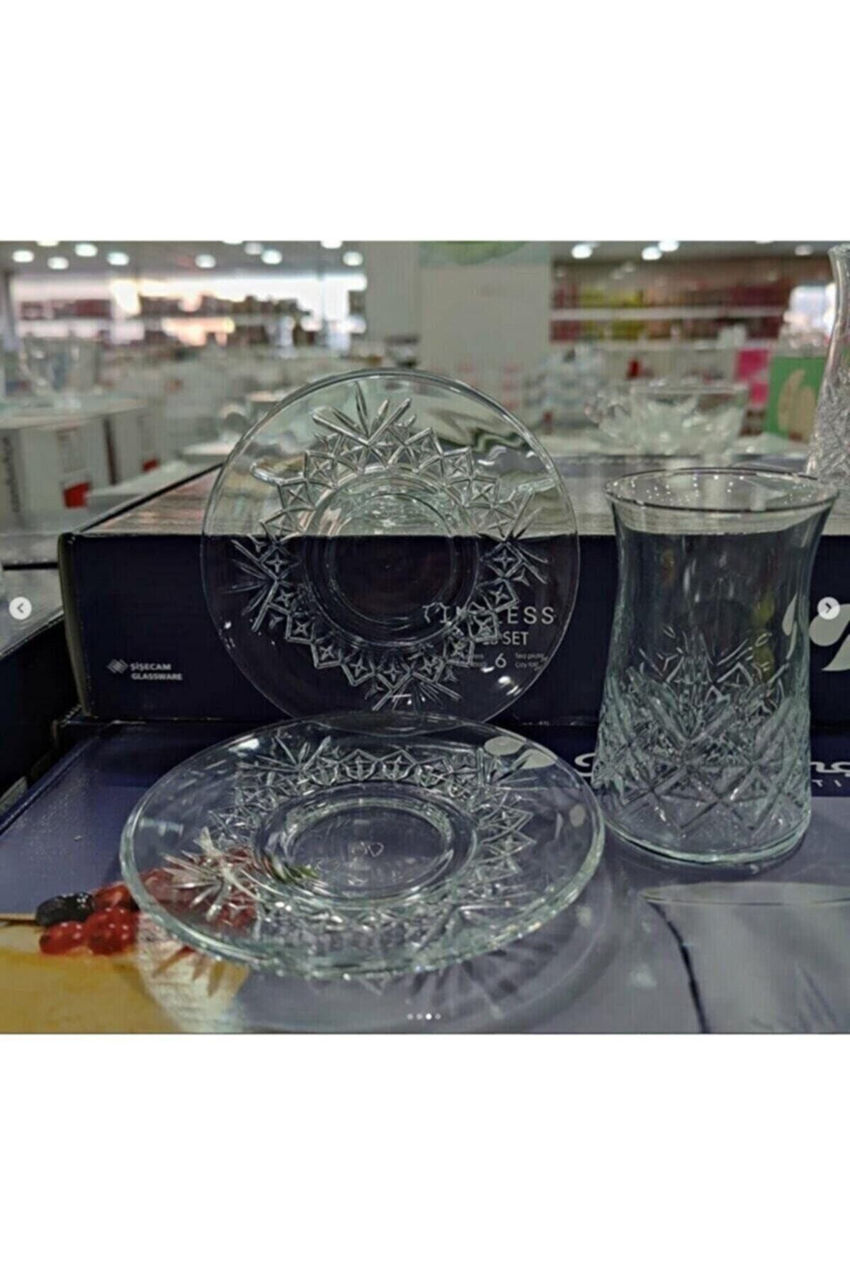 Timeless Heybeli Modell 12 Parça Çay Bardağı Ve Tabağı Seti