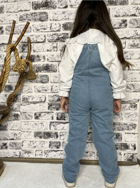 Denim kalpli Salopet