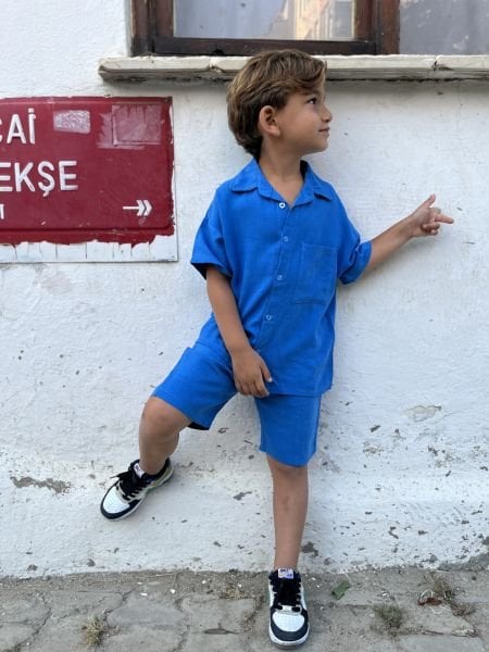Keten takım saks mavi
