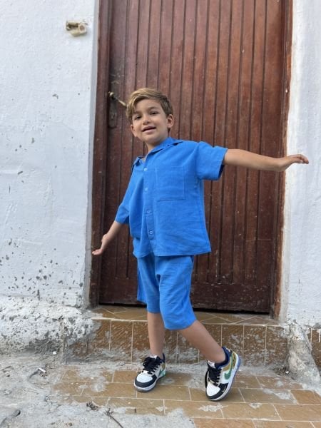 Keten takım saks mavi
