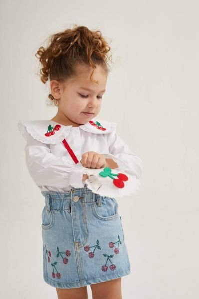 Kiraz detaylı bebe yaka 3lü set