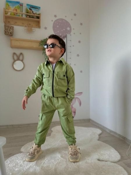 Gabardin kumaş yeşil 3lü Set