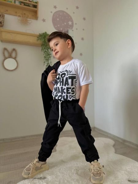 Gabardin kumaş siyah 3lü set