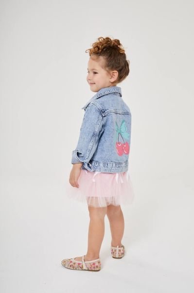Kirazlı denim ceket