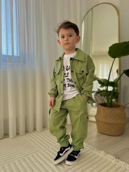 3lü Gabardin set yeşil
