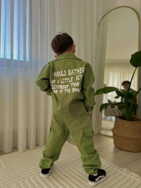 3lü Gabardin set yeşil