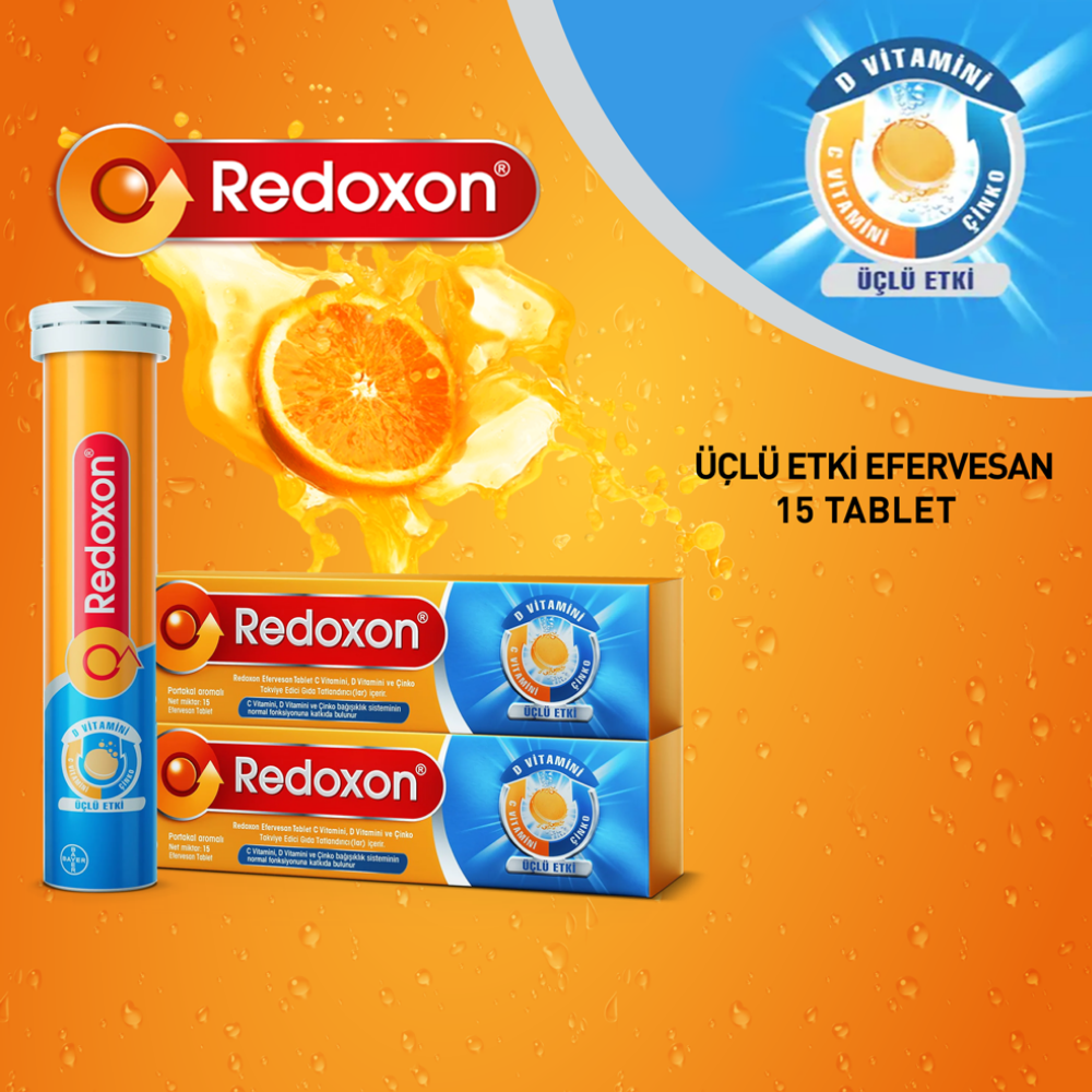 Redoxon 3'lü Etkili 15 Efervesan Tablet 2 Kutu