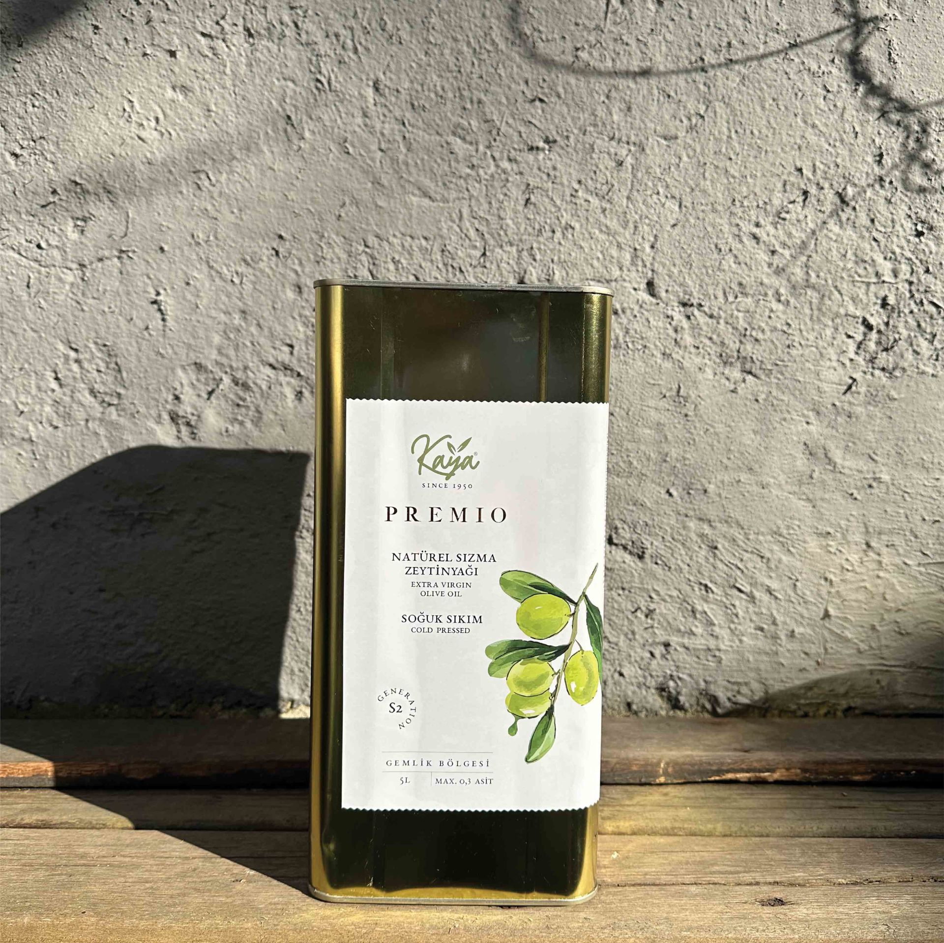 KAYA PREMIO Soğuk Sıkım Naturel Sızma Zeytinyağı - 5 L