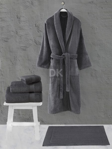 Sicilia 5'li Havlu Bornoz Set Antrasit