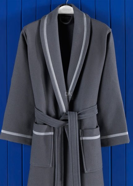 Livenza Antrasit Pike Bornoz Havlu Seti