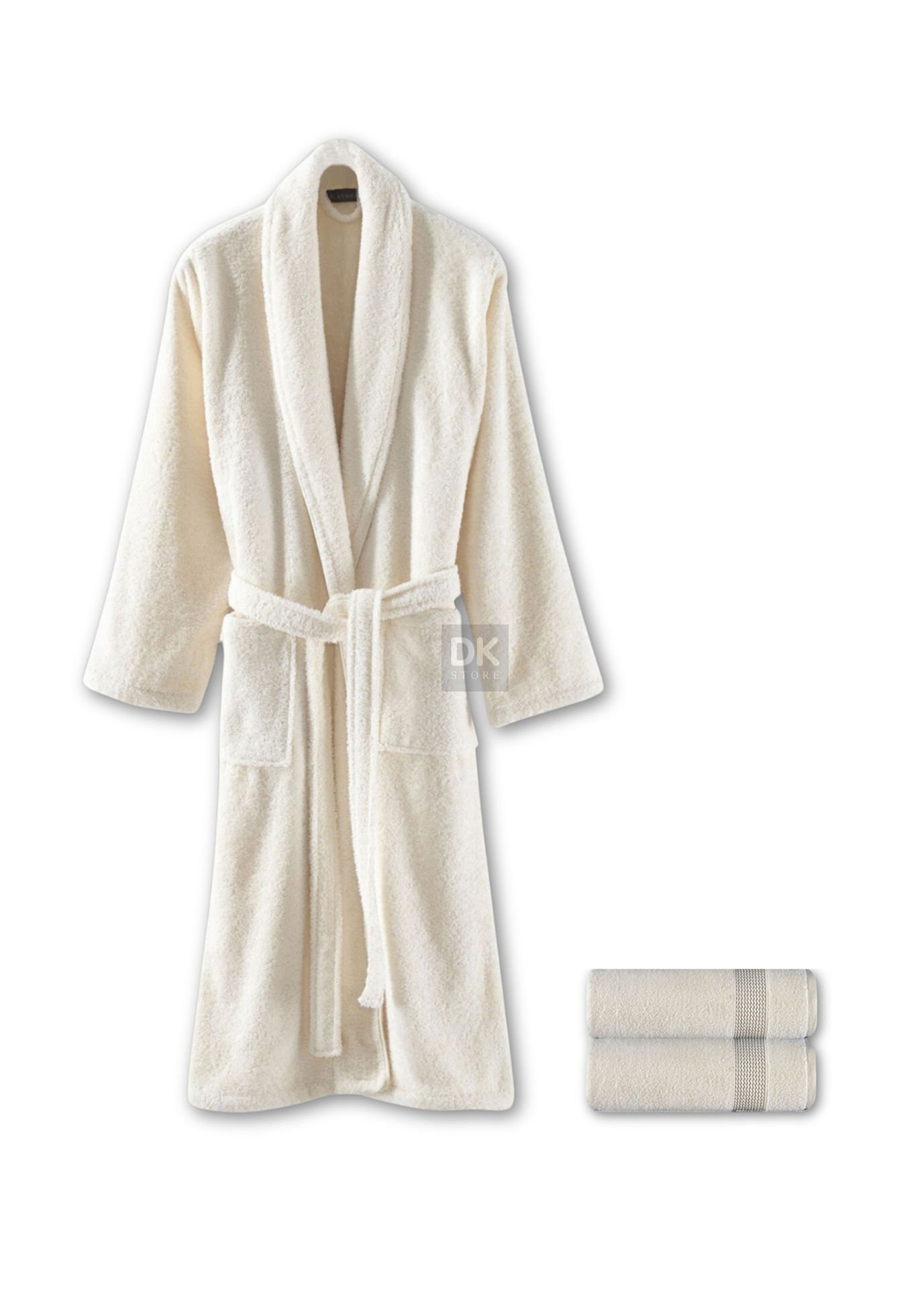 Sicilia Krem 3'lü Havlu Bornoz Seti