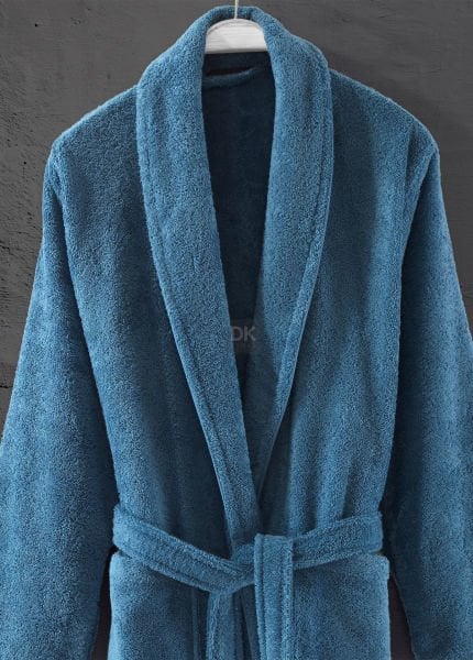 Sicilia Mavi 3'lü Havlu Bornoz Seti