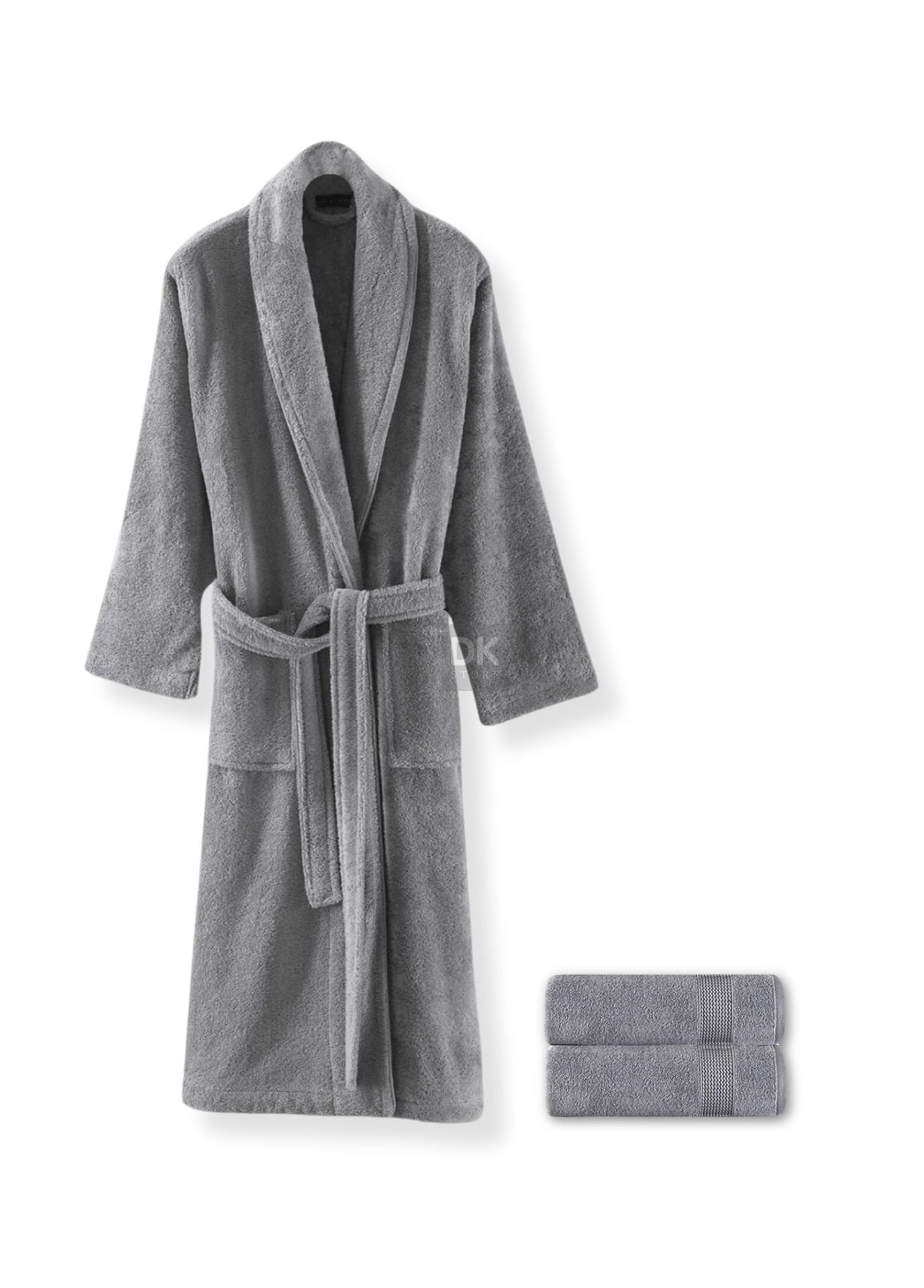 Sicilia Gri 3'lü Havlu Bornoz Seti