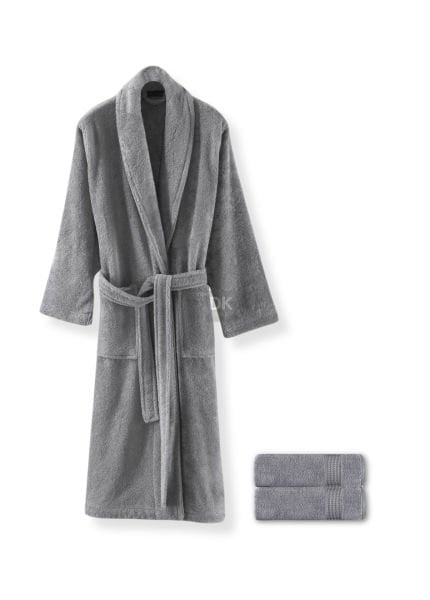 Sicilia Gri 3'lü Havlu Bornoz Seti