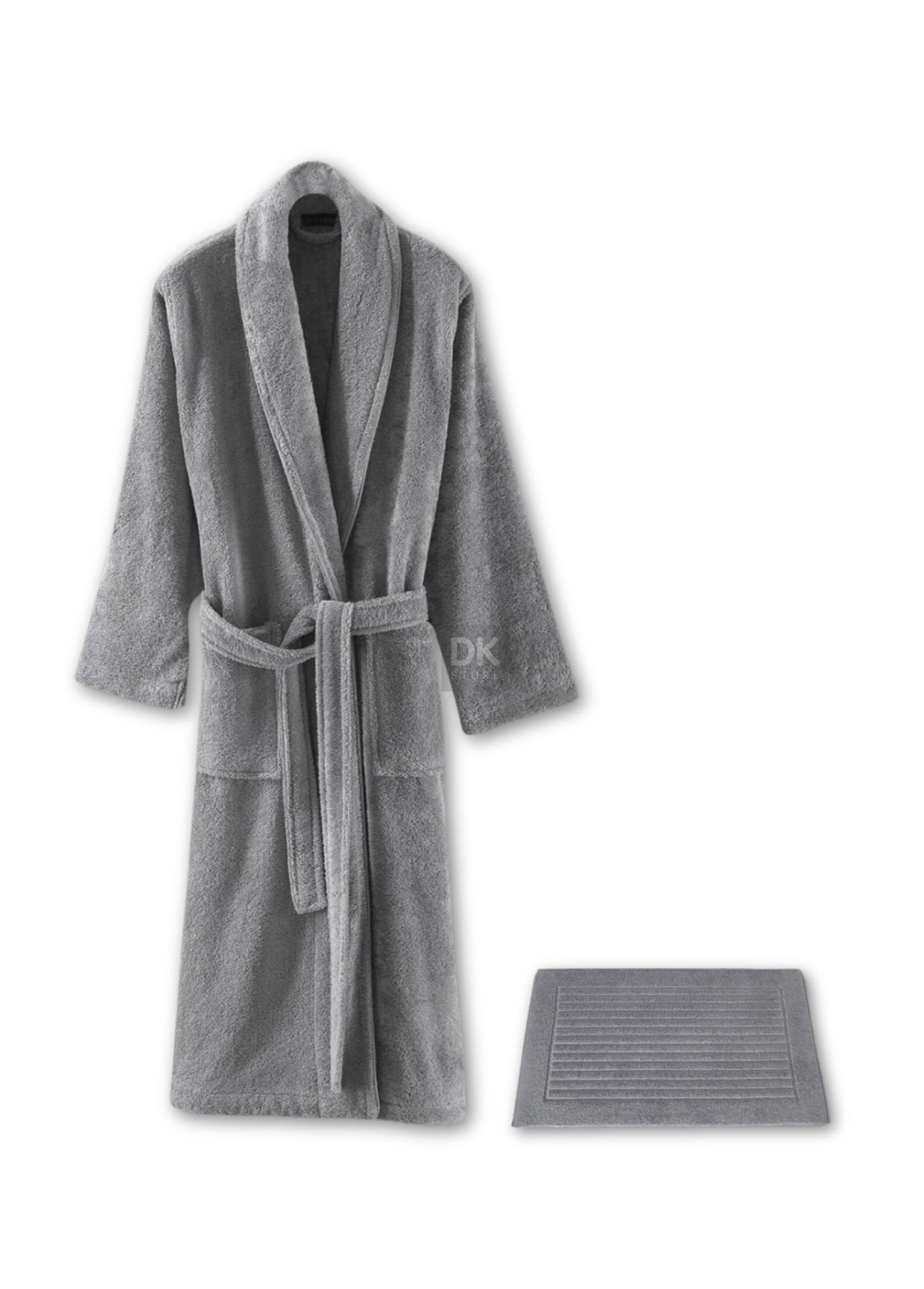 Sicilia Gri 2'li Havlu Bornoz Seti