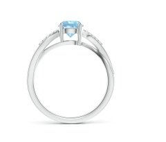 Pırlanta Altın Blue Topaz Tektaş Yüzük