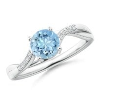 Pırlanta Altın Blue Topaz Tektaş Yüzük