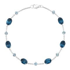 Blue Topaz Altın Fantezi Bileklik