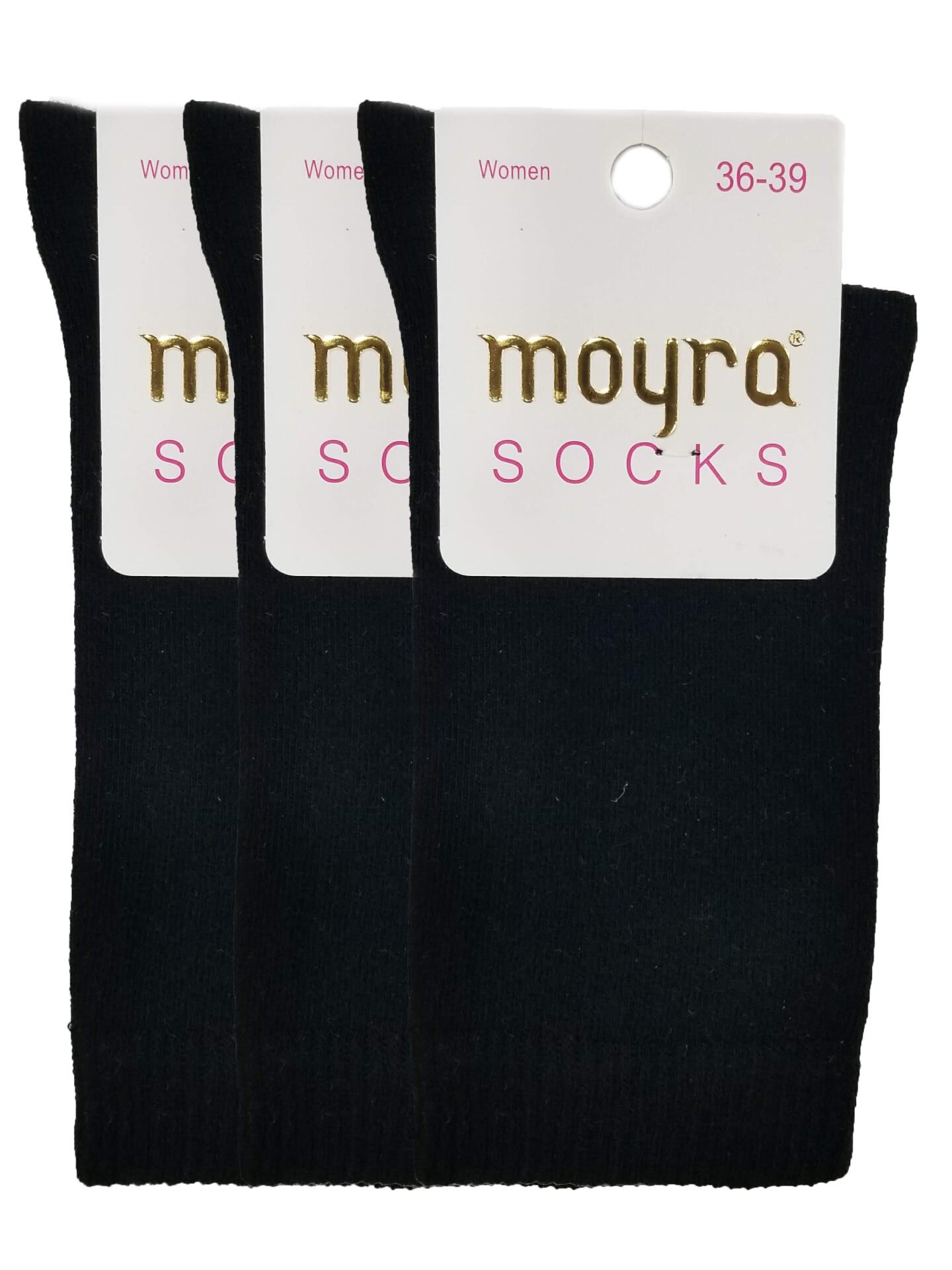 Moyra 3 Adet Bayan Düz Pamuk Soket Çorap