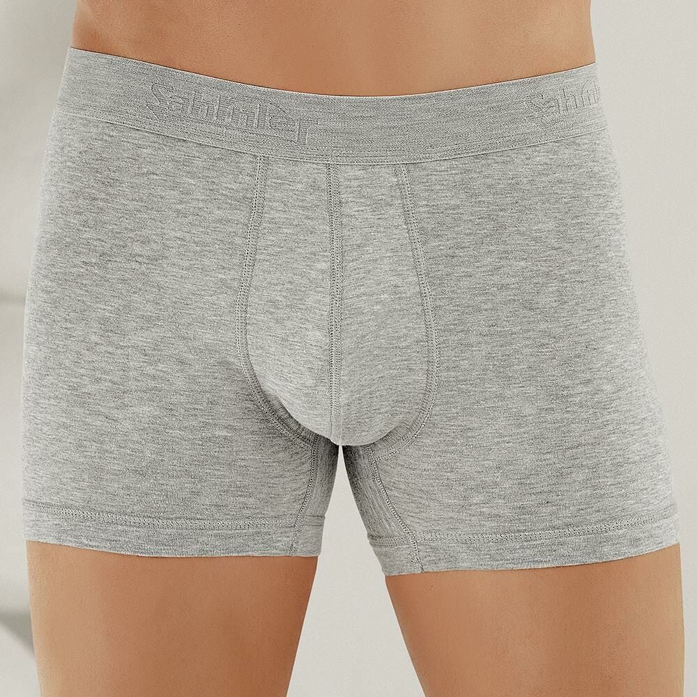 Şahinler E031 Erkek Likralı Boxer Külot Gri M