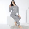 Confeo 840.640 Kadın Kışlık Uzun Kol Nakışlı Fitilli Pijama Takım