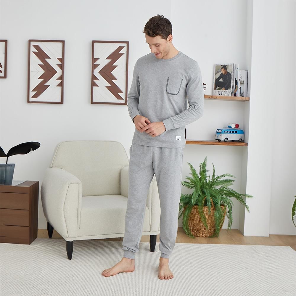 Kly 1032 Erkek Kışlık Orta Kalın O-Yaka Pijama Takım