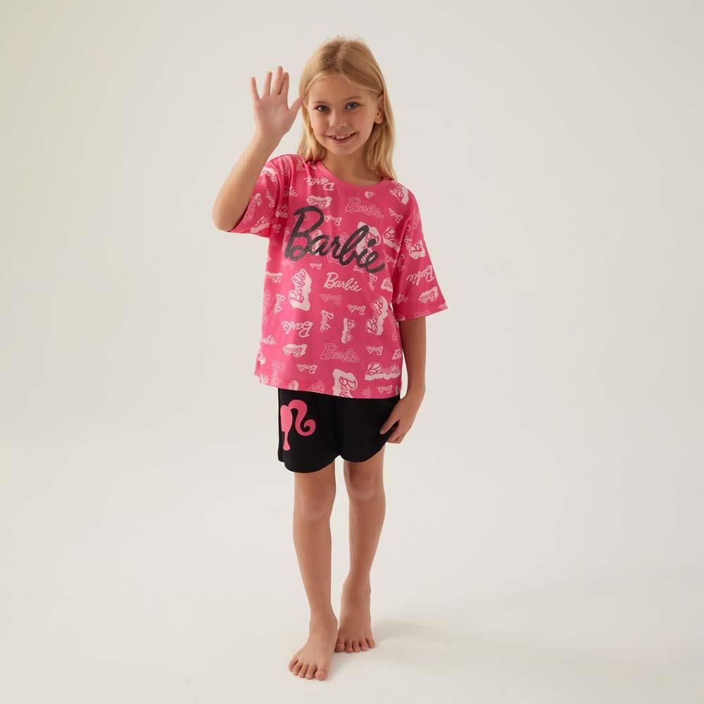 Barbie 1705C Kız Çocuk Garson Boy Şort Pijama Takım
