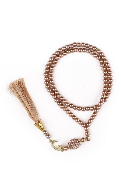 AFRA SERİSİ 4'lü SET ( Pamuk Seccade+ İnci Tespih +Yasin + Güpürlü Şal ) NO:2 GOLD